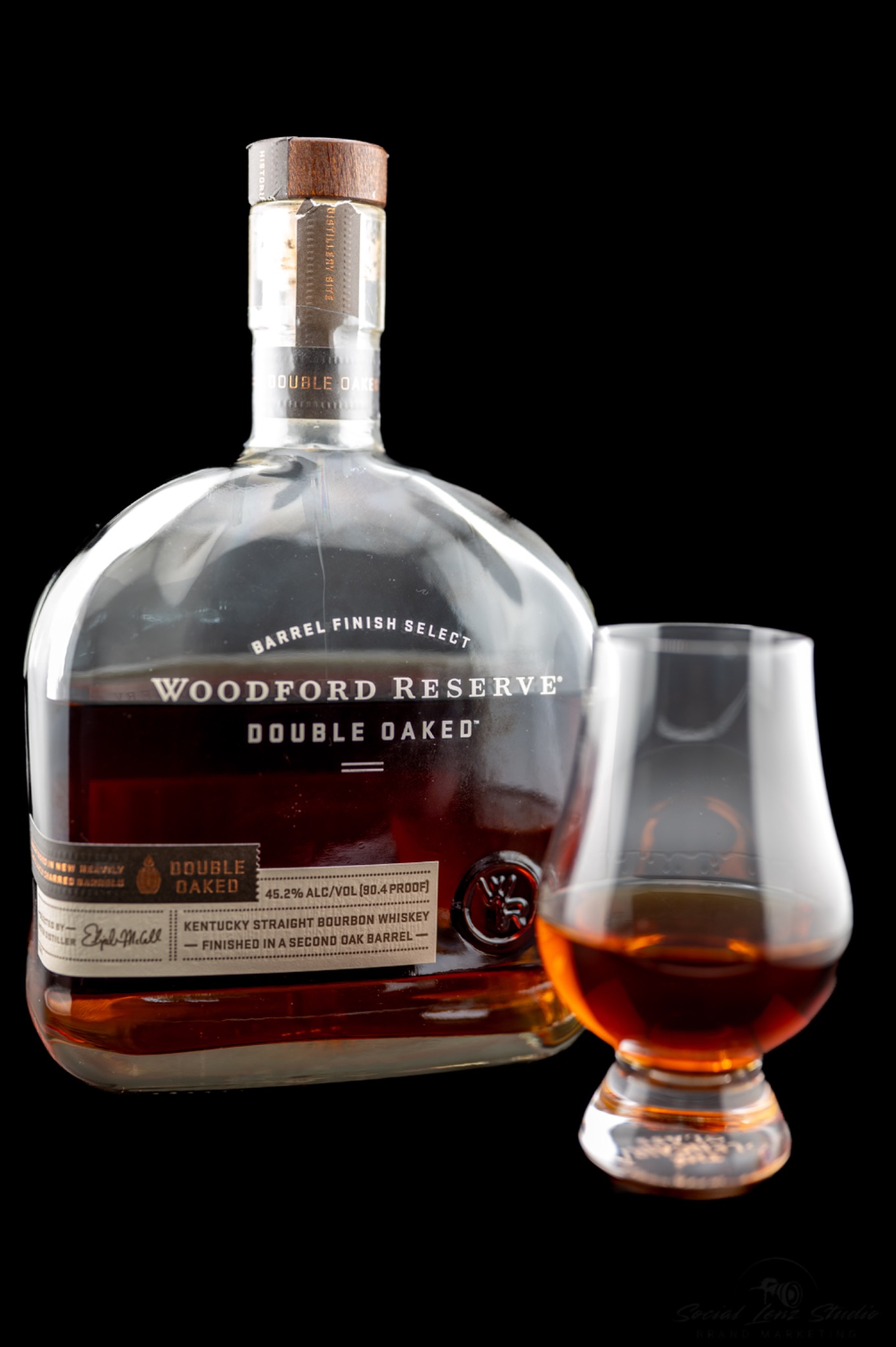 Editorial product photography for a spirits brand